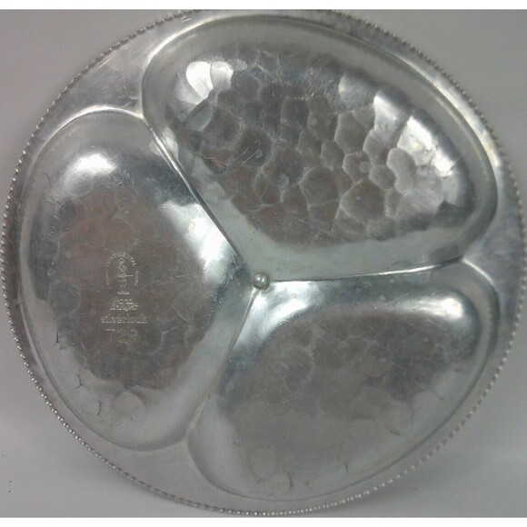 Vintage Trade Continental Hand Wrought Chrysanthemum 729 Relish Server Dish 9 In - Picture 5 of 6